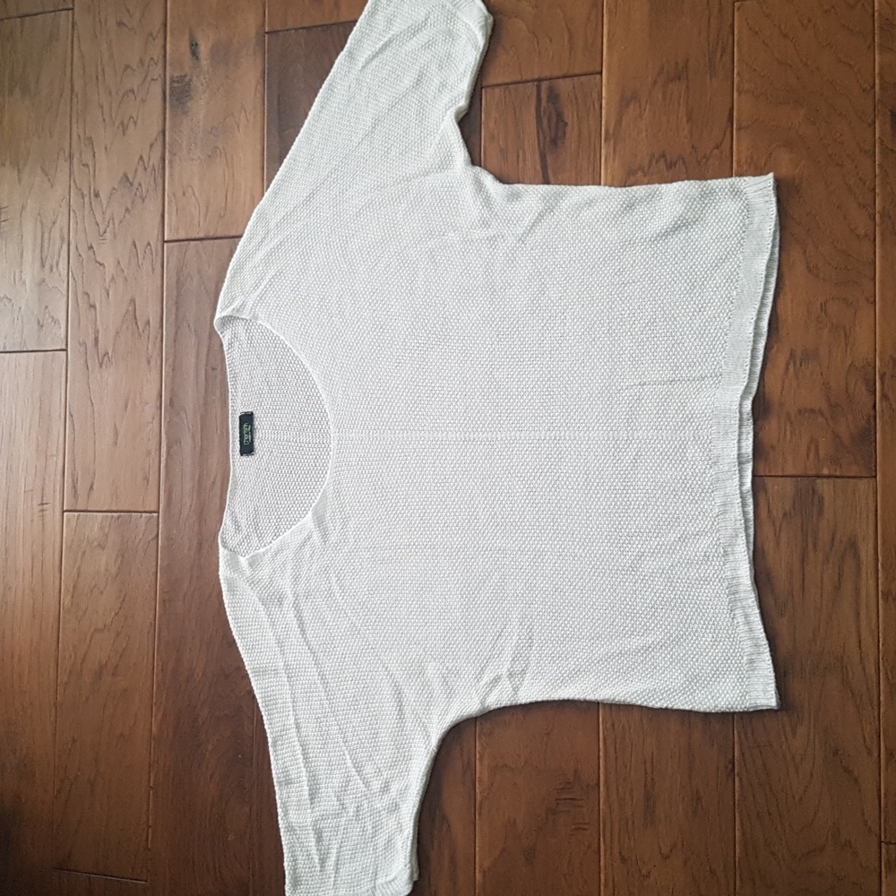 Cherishh Women's Knit Style White Short Sleeve Sweater Light See Measurements